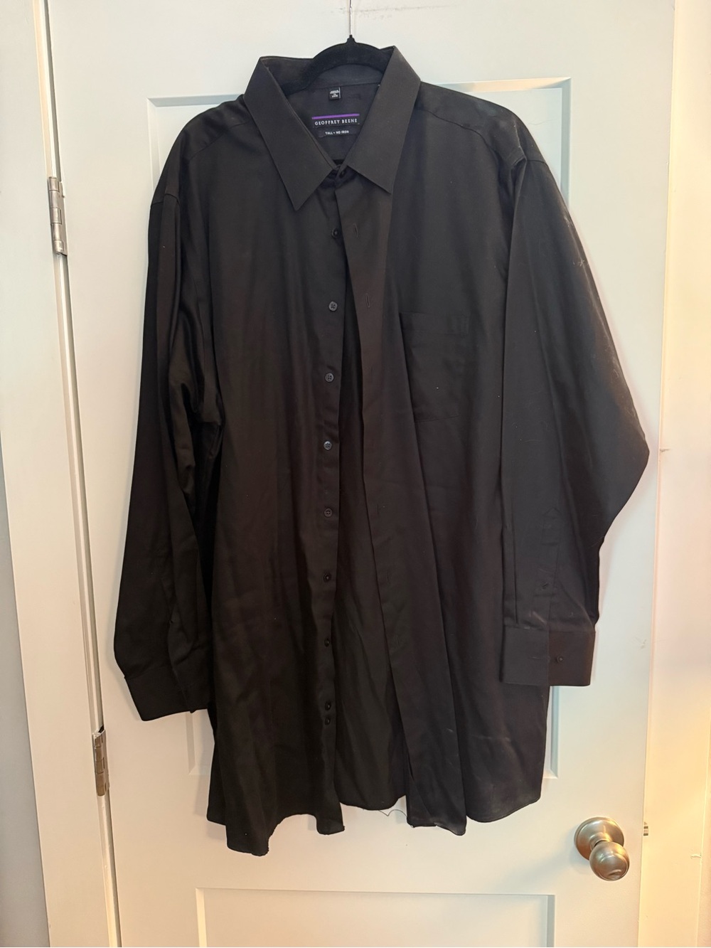 Geoffrey Beene Men’s 19 37/38 Tall Black No Iron Long Sleeve Dress Shirt
